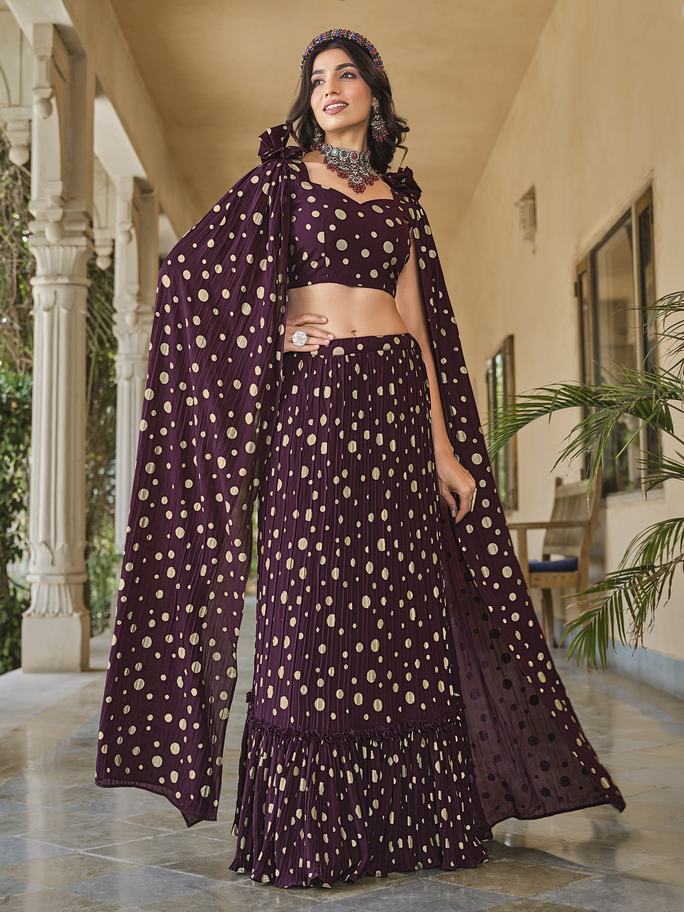 Dark Maroon Lehenga Choli