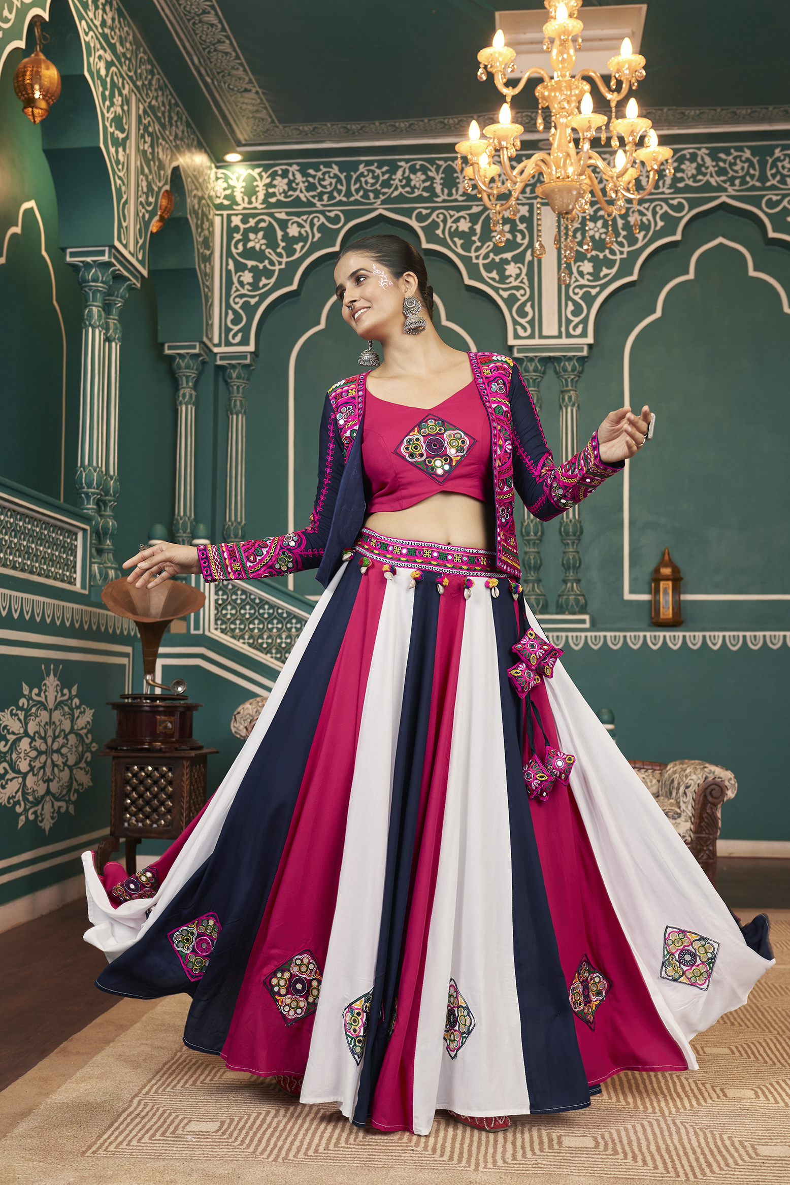 Multi Color  Navratri  lehenga choli