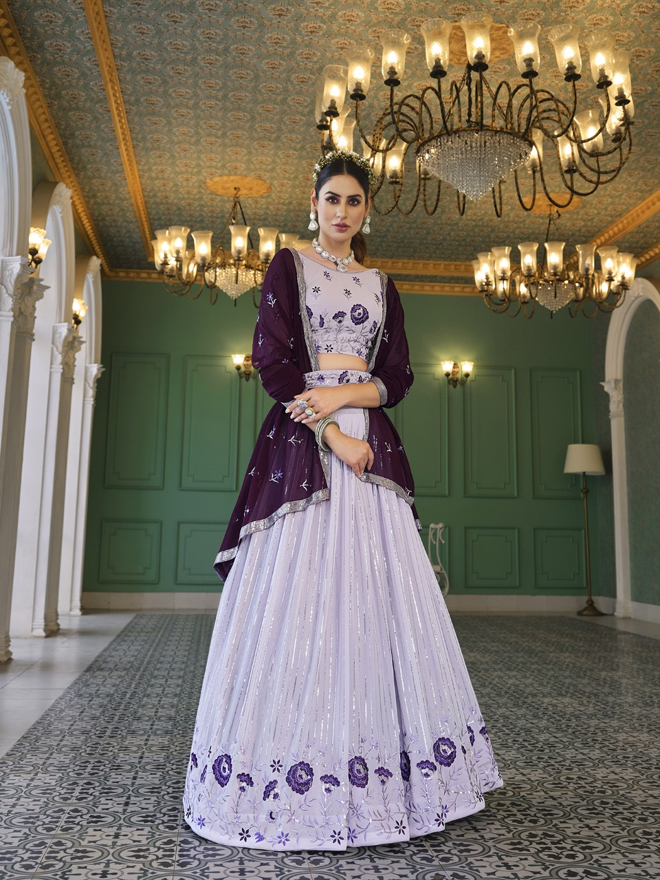 Beautiful lavender  Lehenga Choli
